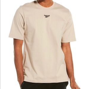 Reebok Bball T-Shirt Vintage Logo Tee Men's NWT Modern Beige Size M